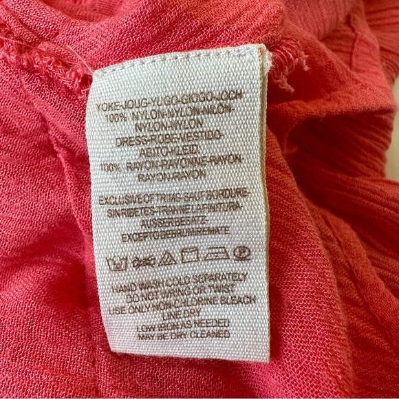 Free People Sunbeam Gauze Lace Tiered Dress Coral Size Small - Picture 12 of 15